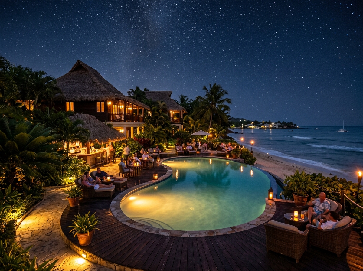 Piscina de noche
