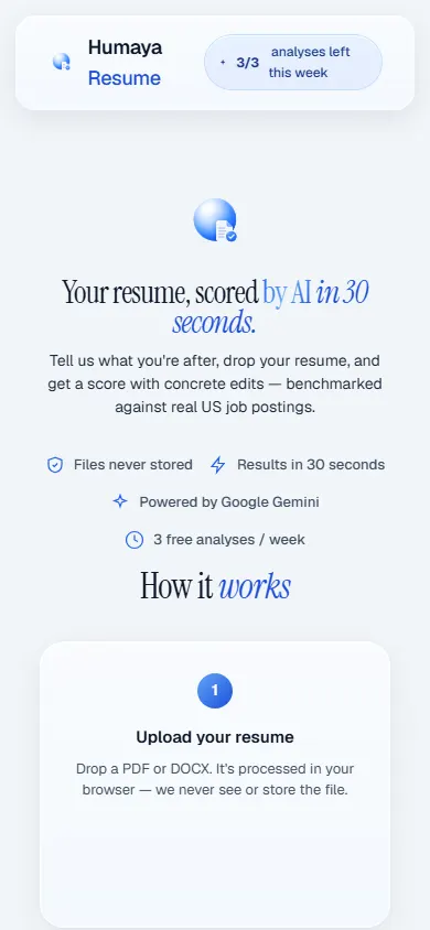 Humaya Resume mobile